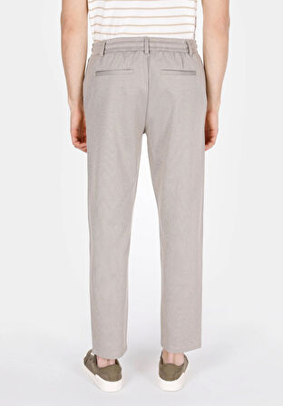 Regular Fit Orta Bel Düz Paça Erkek Bej  Pantolon