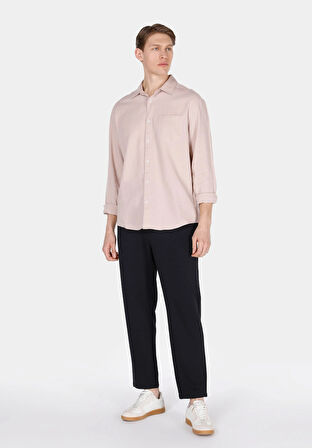 Regular Fit Orta Bel Düz Paça Erkek Lacivert  Pantolon