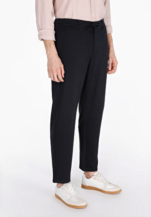 Regular Fit Orta Bel Düz Paça Erkek Lacivert  Pantolon