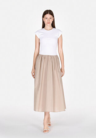 Regular Fit Düz Kadın Beyaz Kısa Kol Elbise Cl1073569