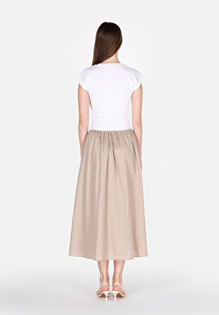 Regular Fit Düz Kadın Beyaz Kısa Kol Elbise Cl1073569