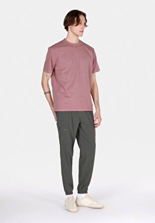 Slim Fit Orta Bel Lastikli Paça Erkek Yeşil  Pantolon