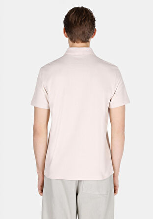 Regular Fit Polo Yaka Düz Erkek Bej Kısa Kol Tişört Cl1073580