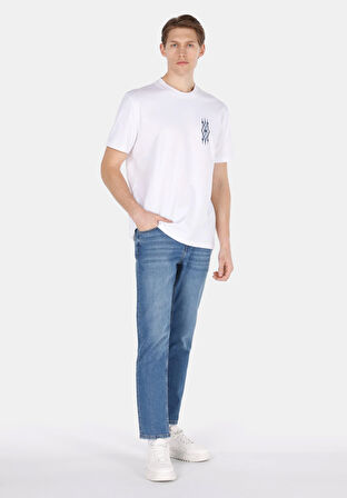 Straight Fit Düşük Bel Düz Paça Erkek Yeşil Jean Pantolon