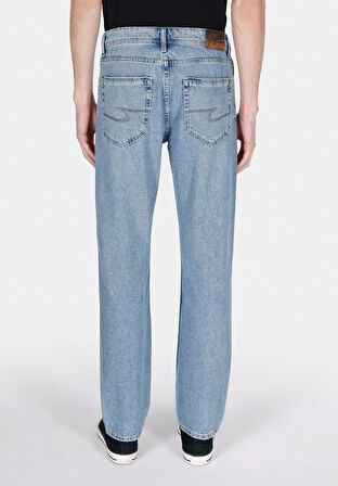 Regular Fit Orta Bel Düz Paça Erkek Denim Jean Pantolon