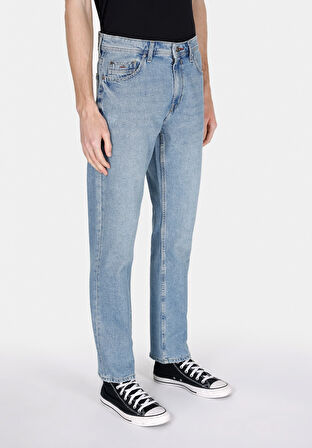 Regular Fit Orta Bel Düz Paça Erkek Denim Jean Pantolon