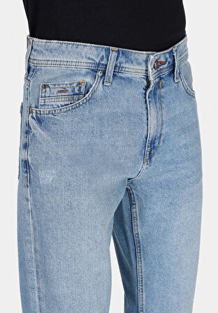 Regular Fit Orta Bel Düz Paça Erkek Denim Jean Pantolon