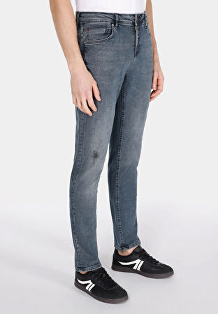 044 Karl Straight Fit Düşük Bel Düz Paça Erkek Mavi Jean Pantolon Cl1073707