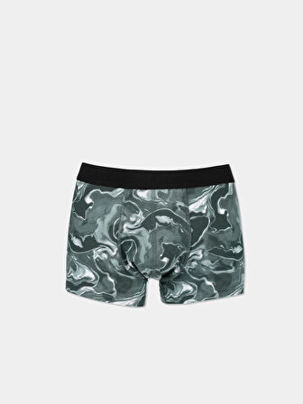 Modern Fit Baskılı Erkek Yeşil Boxer Cl1073727