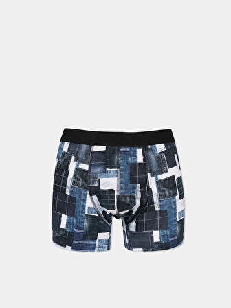 Modern Fit Baskılı Erkek Lacivert Boxer Cl1073734