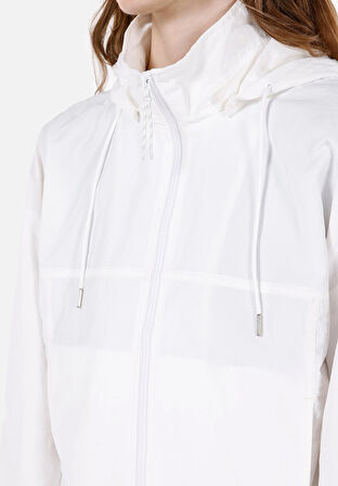 Regular Fit     Kadın Beyaz Yağmurluk