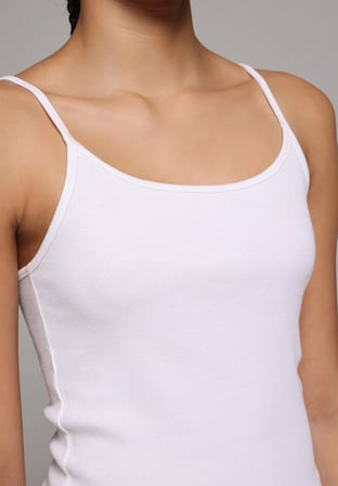 Slim Fit   Kadın Beyaz Atlet