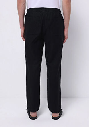 Regular Fit Orta Bel Uzun Paça Erkek Siyah  Pantolon