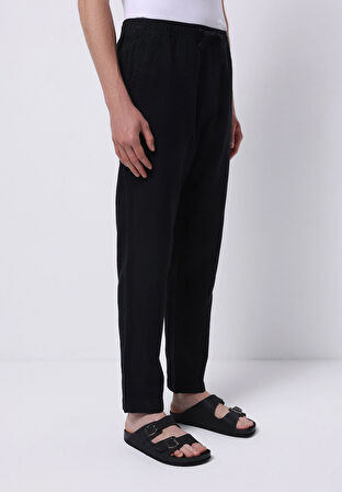 Regular Fit Orta Bel Uzun Paça Erkek Siyah  Pantolon