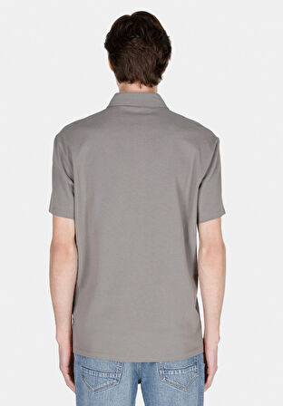 Comfort Fit Polo Yaka Düz Erkek Yeşil Kısa Kol Tişört Cl1073959