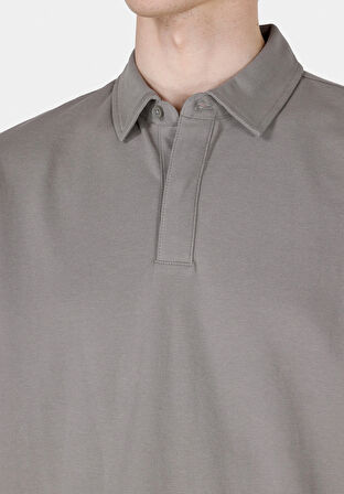 Comfort Fit Polo Yaka Düz Erkek Yeşil Kısa Kol Tişört Cl1073959