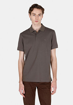 Regular Fit Polo Yaka Düz Erkek Yeşil Kısa Kol Tişört Cl1073960