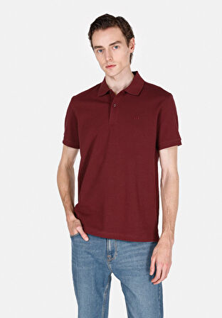 Regular Fit Polo Yaka Düz Erkek Mor Kısa Kol Tişört Cl1073960