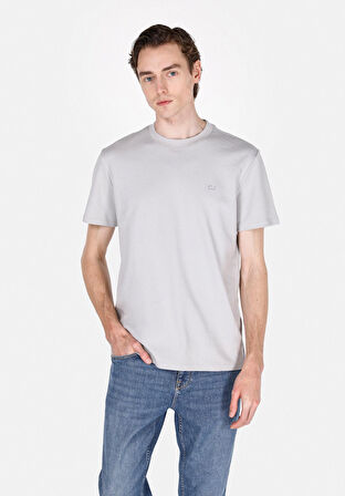 Regular Fit Yuvarlak Yaka Düz Erkek Gri Kısa Kol Tişört Cl1073963