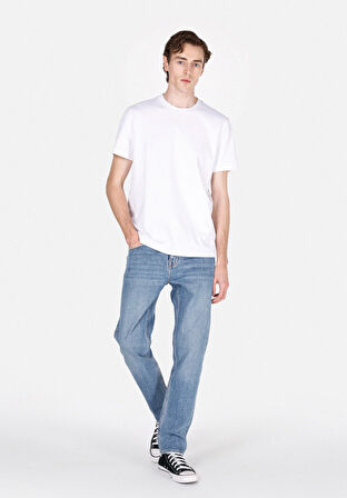 Regular Fit Yuvarlak Yaka Düz Erkek Beyaz Kısa Kol Tişört Cl1073963