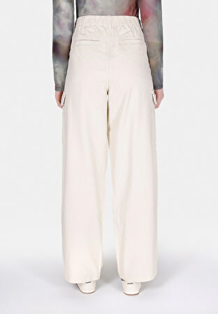 Regular Fit Yüksel Bel Geniş Paça Kadın Bej  Pantolon Cl1073981