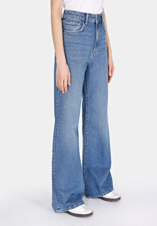 965 Arısa Regular Fit Yüksel Bel Geniş Paça Kadın Denim Jean Pantolon Cl1073988