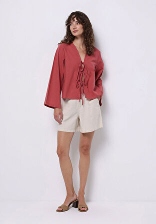 Regular Fit   Kadın Pembe  Gömlek