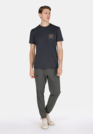 Regular Fit Yuvarlak Yaka Düz Erkek Gri Kısa Kol Tişört