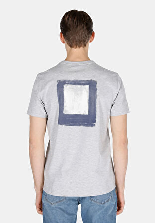 Regular Fit Yuvarlak Yaka Düz Erkek Gri Kısa Kol Tişört
