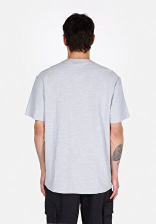 Comfort Fit Yuvarlak Yaka Düz Erkek Mavi Kısa Kol Tişört