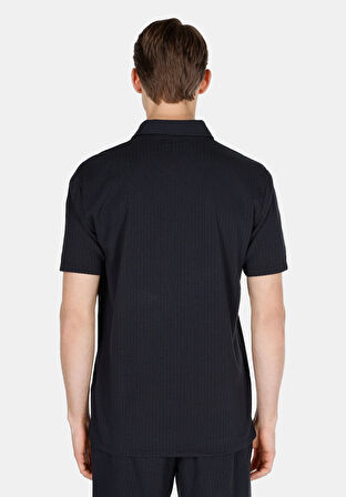Regular Fit Polo Yaka Düz Erkek Lacivert Kısa Kol Tişört