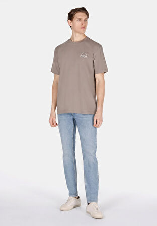 Comfort Fit Yuvarlak Yaka Düz Erkek Gri Kısa Kol Tişört Cl1074204