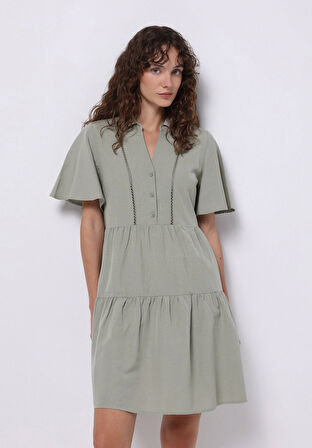 Regular Fit  Kadın Yeşil  Elbise