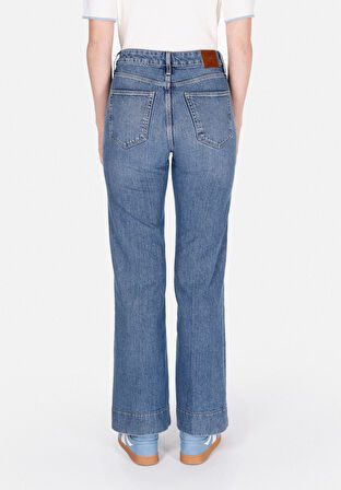 793 Marıssa Regular Fit Yüksel Bel Geniş Paça Kadın Mavi Jean Pantolon Cl1074394