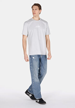 Comfort Fit Yuvarlak Yaka Düz Erkek Gri Kısa Kol Tişört Cl1074403