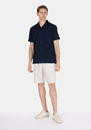 Regular Fit Orta Bel Düz Erkek Taş Şort