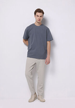 Slim Fit Orta Bel Uzun Paça Erkek Bej  Pantolon