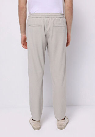 Slim Fit Orta Bel Uzun Paça Erkek Bej  Pantolon
