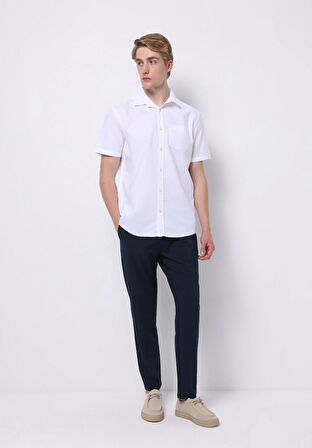 Slim Fit Orta Bel Uzun Paça Erkek Lacivert  Pantolon