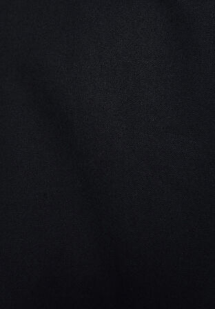 Regular Fit Shirt Neck Düz Erkek Keten Karışımlı Siyah Uzun Kol Gömlek