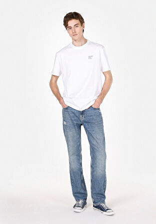 045 Davıd Regular Fit   Erkek Mavi Jean Pantolon Cl1074500