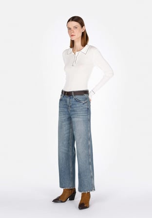 970 Berry Regular Fit   Kadın Mavi Jean Pantolon Cl1074522