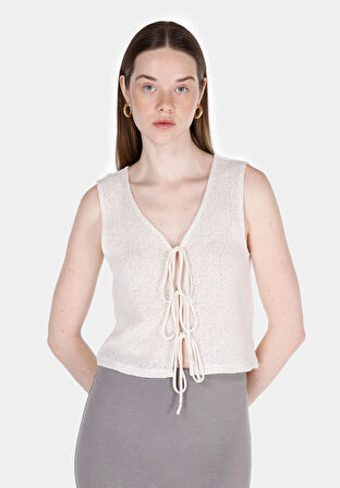 Regular Fit     Kadın Ekru Atlet Cl1074536