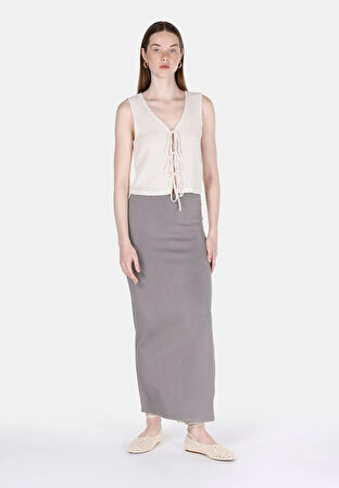 Regular Fit     Kadın Ekru Atlet Cl1074536