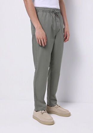 Comfort Fit Orta Bel Uzun Paça Erkek Yeşil  Pantolon