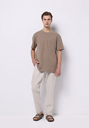 Regular Fit Orta Bel Uzun Paça Erkek Taş  Pantolon