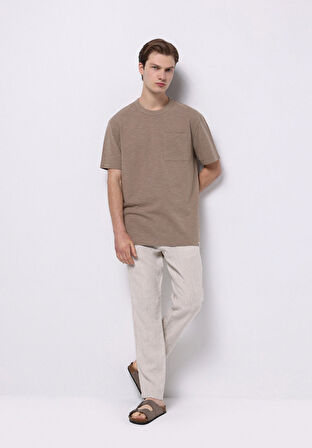 Regular Fit Orta Bel Uzun Paça Erkek Taş  Pantolon