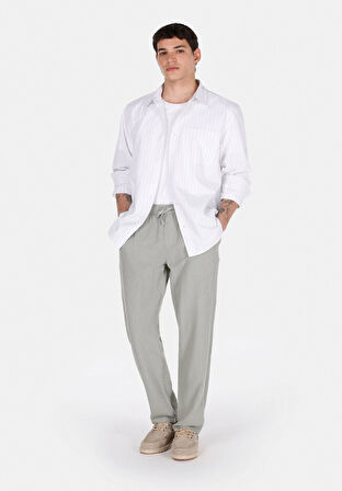 Regular Fit Orta Bel Uzun Paça Erkek Yeşil  Pantolon