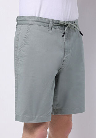 Regular Fit Orta Bel Düz Erkek Yeşil Şort