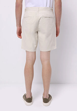Regular Fit Orta Bel Düz Erkek Taş Şort